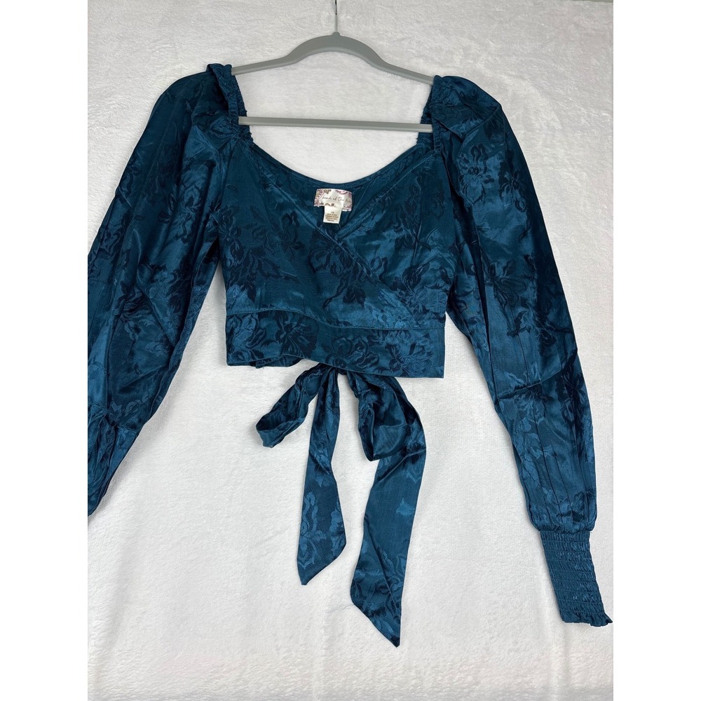 Band of The Free New XS Deep Teal Crop Top Boho Festival Whimsygoth - Picture 2 of 11